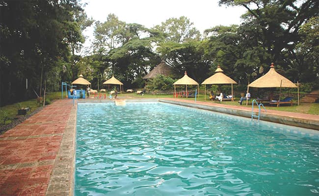 Luxury hotel swimming pool